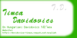 timea davidovics business card